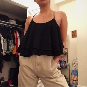 FREE PEOPLE BLACK CROP TOP